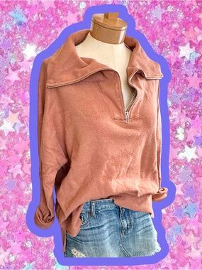 Abercrombie & Fitch sweater M L A&F turtleneck cowl Y2K 2000s zip hollister